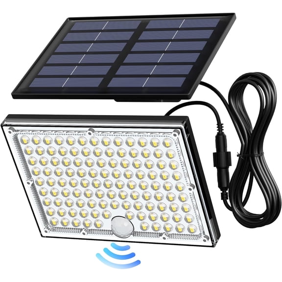 Solar Lights Outdoor with Motion Sensor, 113LED Cool White Flood Lights, Waterproof Dusk to Dawn Powered Security Spot for Porch Patio Yard Garage, 1 Pack