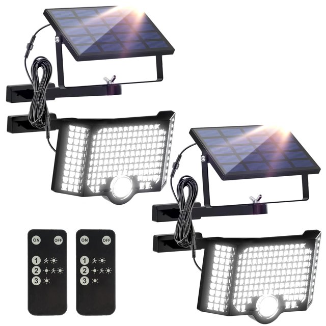 Solar Lights Outdoor Motion Sensor 182 LED 6500K IP65 Waterproof