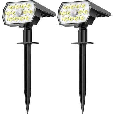 2 Pack Solar Lights Outdoor Waterproof, 92 LEDs 600LM Clip On