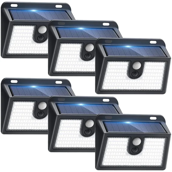 Solar Lights Outdoor Motion Sensor, 6 Pack 149 LED Solar Powered Fence Light Waterproof, 3 Modes Security Wall Lighting for Outside Yard Deck Garden
