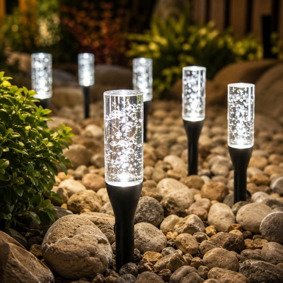 Solar Lights Outdoor Pathway Waterproof Crystal Bubble, Solar Walkway Lights Outdoor, 20 Pack
