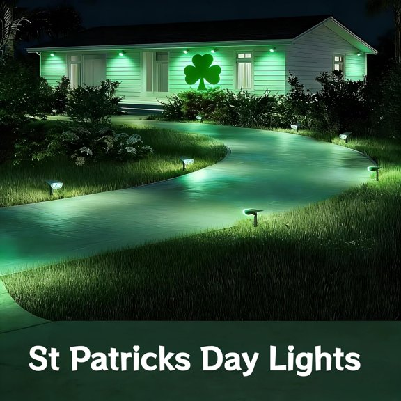 Solar Lights Outdoor StarRayS, Color Changing Solar Spot Lights, IP67 Waterproof St Patricks Day Lights for Landscape Garden Pathway Walkway (Multicolor, 10 Pack)