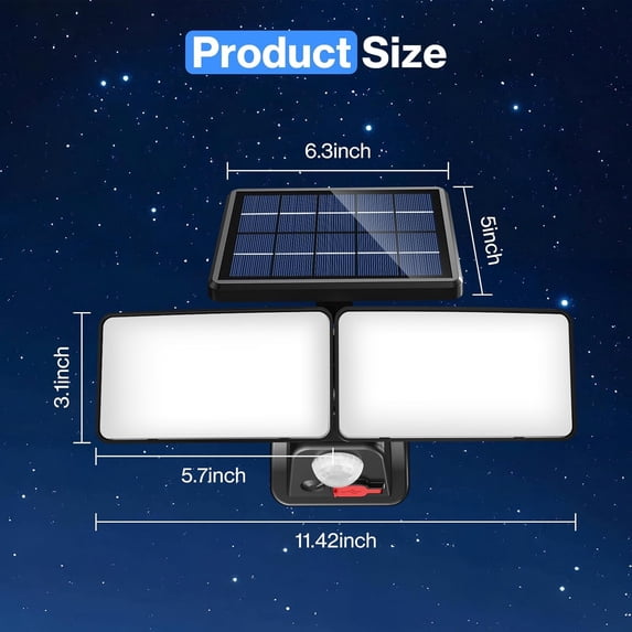 Solar Lights Outdoor with USB Power Outlet for Cameras, Detachable 3W ...