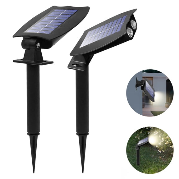Solar Lights Outdoor Waterproof, 2 Pack Solar Spotlights for Outside, Auto On/Off 3 Modes Outdoor Solar Lights, Landscape Lighting for Yard Garden Pathway