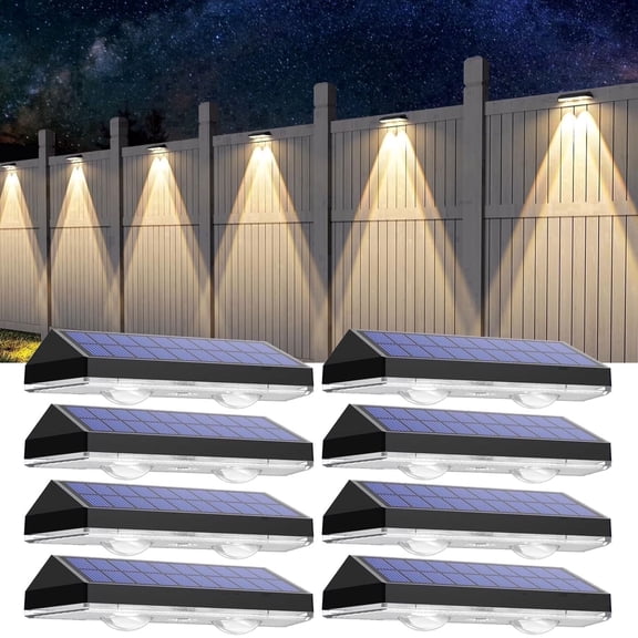 SZRSTH Solar Lights Outdoor, 8Pack 3 Color IP65 Waterproof Dusk to Dawn LED Step Lights for Fence Yard Patio Garden