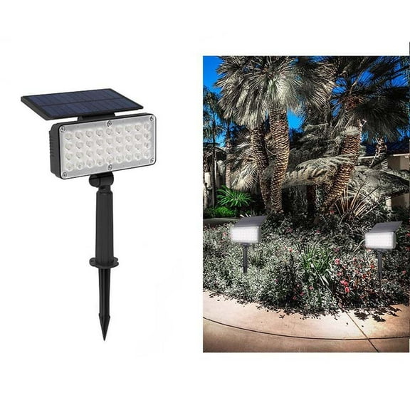 Solar Lights Outdoor Waterproof, 36 LEDs Adjustable Solar Spot Lights Outdoor, 2-in-1 Solar Powered Spotlight Landscape Lighting for Garden, Yard, Pathway (Cool White)