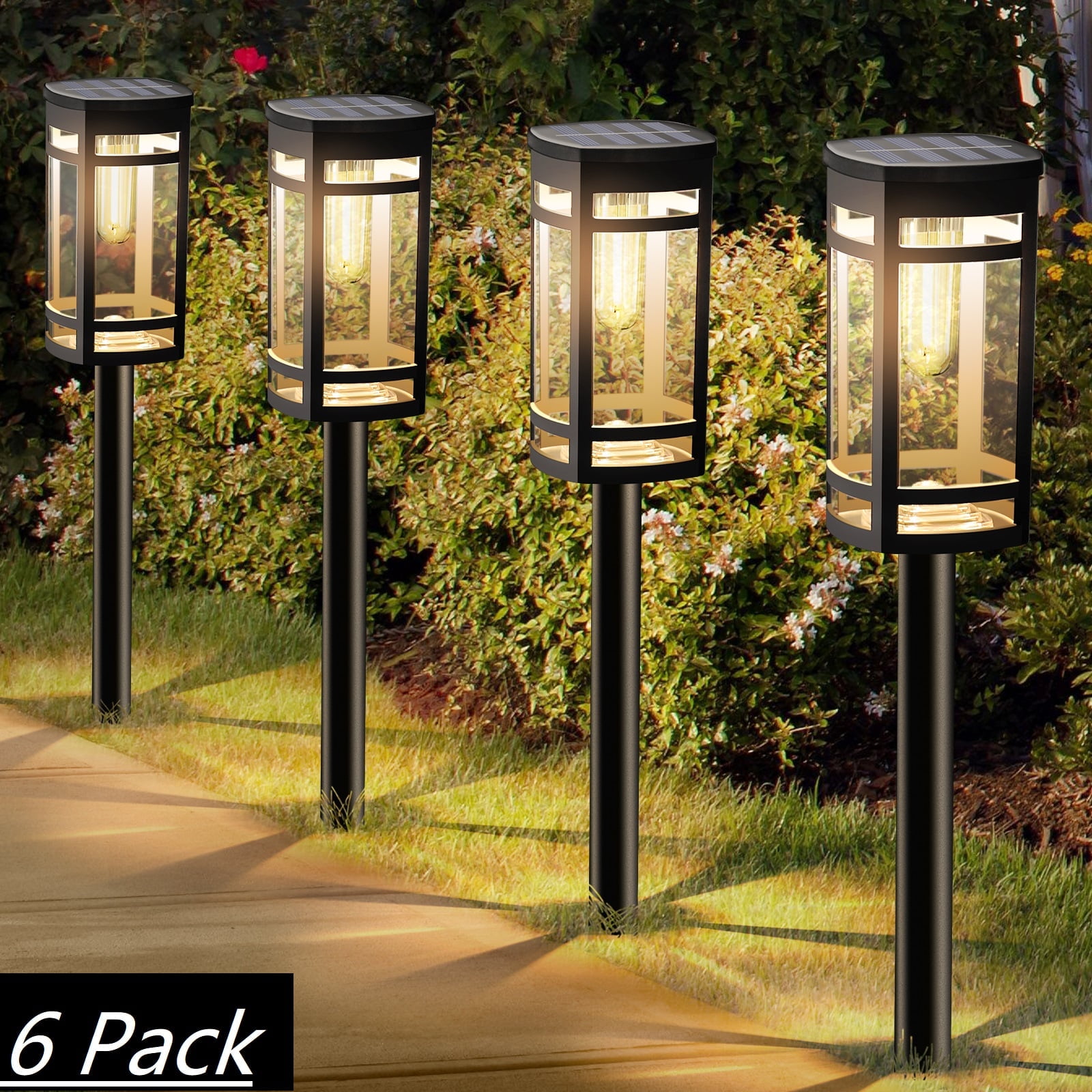 6 Pack Solar Lights Outdoor Waterproof for Garden Pathway Walkway Yard Lawn Decorative Landscape Lighting.(Warm White) - Walmart.com