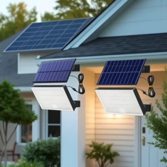 Solar Lights Outdoor Waterproof IP65, 153 High Brightness LED 9000K, 3 Lighting Modes, Solar Motion Lights Outdoor Waterproof with Remote, Solar Lights Outdoor for Yard, Garage A