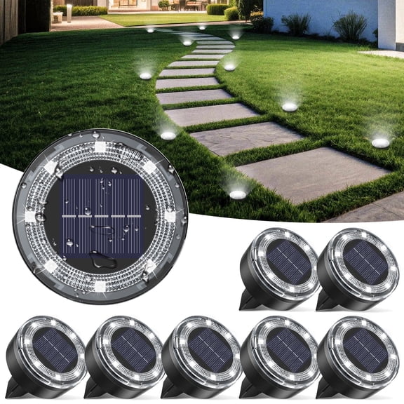 Solar Lights Outdoor Waterproof, LED Flat In-Ground Landscape Lights for Pathway, Garden, Yard, Patio, Driveway, Walkway, Lawn & Deck Lighting