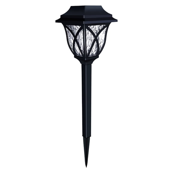 Solar Lights Outdoor Waterproof LED Garden Pathway Lamp Square Cap Design Solar Powered Landscape Decorative Holiday Festival Atmosphere Lighting, White Light 6-Pack 45cm,1PC