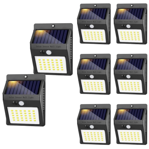Solar Lights Outdoor Waterproof, LED Wireless Motion Sensor Outdoor Lights for Yard Garden Fence Deck Garage, 8Pack