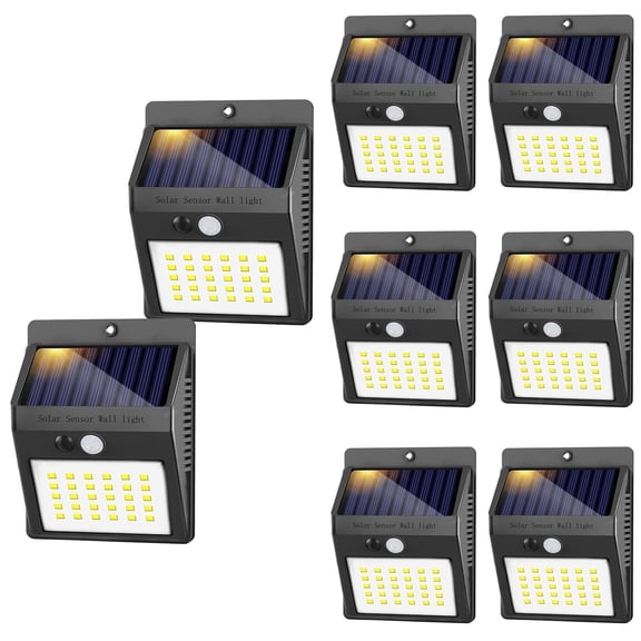 Solar Lights Outdoor Waterproof, LED Wireless Motion Sensor Outdoor Lights for Yard Garden Fence Deck Garage, 8Pack