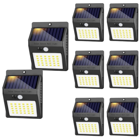 Solar Lights Outdoor Waterproof, LED Wireless Motion Sensor Outdoor Lights for Yard Garden Fence Deck Garage, 8Pack