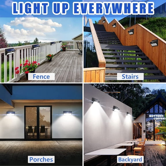 Solar Lights Outdoor, Wireless 100 LED Solar Motion Sensor Lights Waterproof Security Wall Lighting Outside for Front Door, Backyard, Steps, Garage, Garden (2000LM, 4PACK)