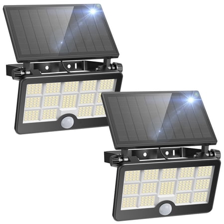 Solar Lights for Outside, 232 LED 5000LM Motion Sensor Outdoor Lights, Solar Lights Outdoor Waterproof IP67, Outdoor Solar Lights for Yard,Patio,Garden,Garage, 2 Pack
