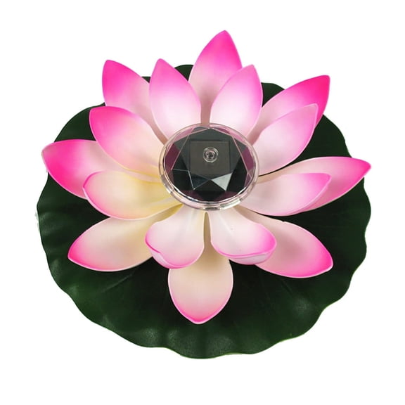 Solar Lotus Pond Lights Waterproof LED Solar Lotus Floating Lights with Lily Pads Swimming Pool Pond Floating Night Lights for Patio Garden Pool Outdoor Party Decorations
