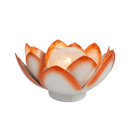 Solar Lotus Tea Lights Outdoor Decor, 11.02 Inch Decorative Solar Lotus Light, Waterproof Iron LED Flower Lamp Auto Dusk Dawn Warm Glow for Patio Lawn Garden Yard Zen Ambiance Gift (White)