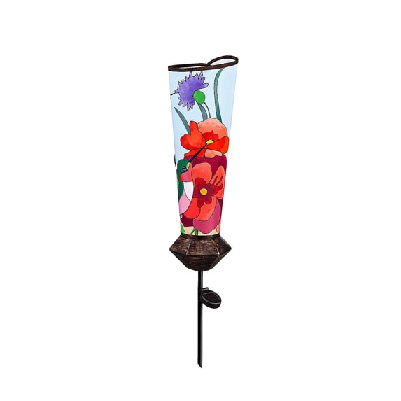 Evergreen 39"H Solar Luminary Garden Stake, Hummingbird-
