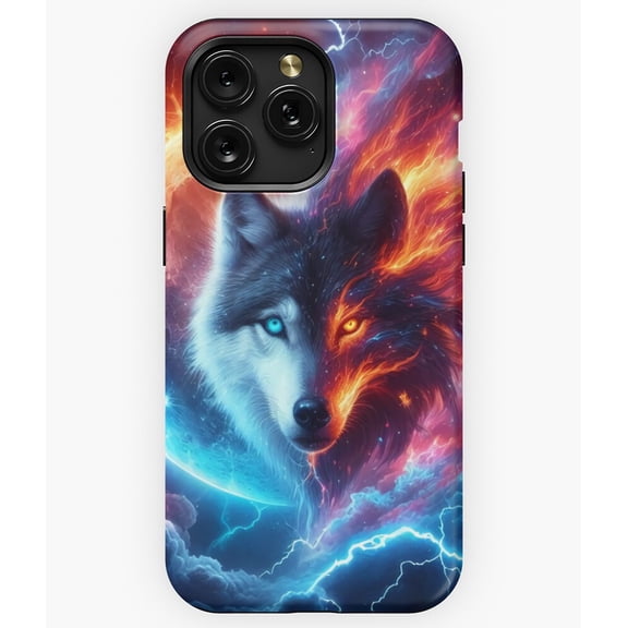 Solar Lunar Wolf Spirit Celestial G5615 Phone Case for iPhone17 16 15 14 13 12 11 Pro Max