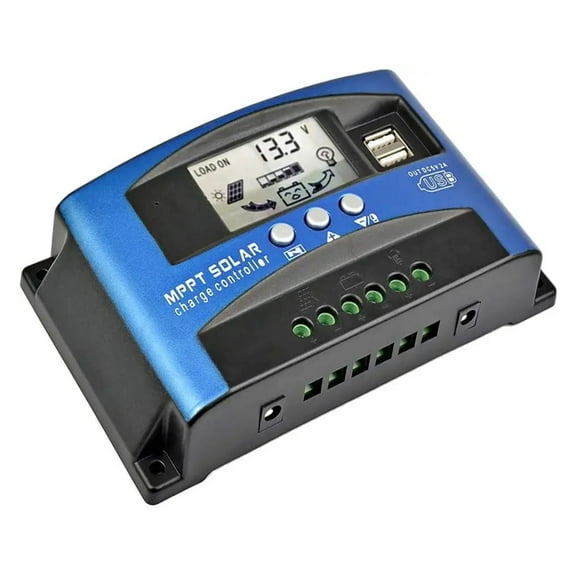 Solar MPPT 100A 60A 50A 40A 30A Char Controller Dual USB LCD Display 12V 24V Solar Cell Panel Charr Regulator With Load