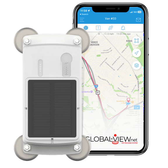 Solar Magnetic GPS Tracker - Solar GPS Tracking Device - Mobile and Web App Included - Fleet Tracking Device