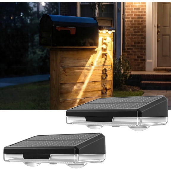 Solar Mailbox Lights, Waterproof House Number Light Solar Powered, Auto Dusk to Dawn Outdoor Address LED Light for Mailbox, Number, Wall Sign, Post, Fence, 3000/4500/6000K, 2 Pack