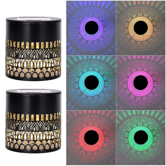 Solar Mandala Fence Light, Metal Solar Powered Outdoor Wall Step Light, Waterproof Decorative Laser Cut Lantern for Garden Post Patio Backyard Yard Decor