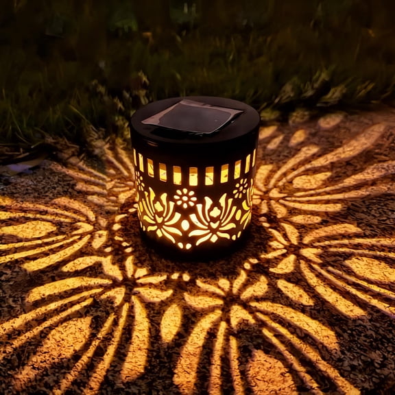 Solar Mandala Outdoor Decorative Lights, Waterproof Metal Solar Wall Lights for Garden Patio Fence Step & Backyard,Orange