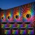 thumbnail image 1 of Solar Mandala Projection Outdoor Wall Light, Color Changing Waterproof LED Decorative Lamp for Fence Garden Patio Backyard Courtyard Balcony, Metal Accent Lighting Fixture Auto On Off, 1 of 8