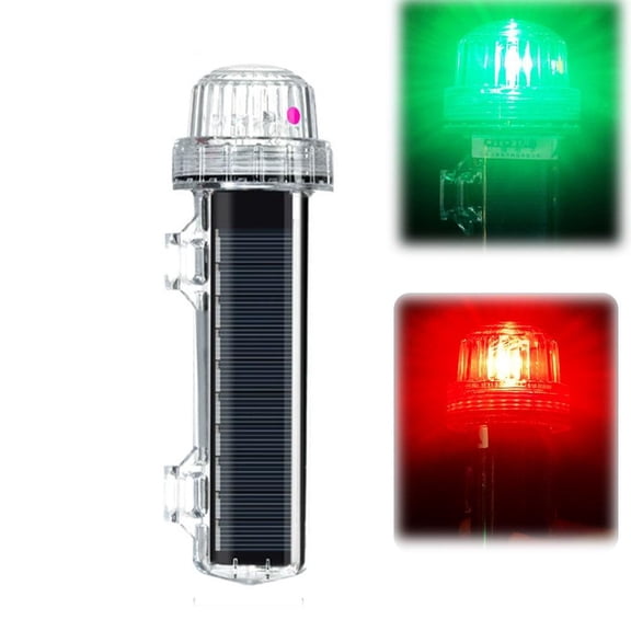 Solar Marine Flashing Lights, Solar Strobe Warning Light, Waterproof Emergency Signals, 1800mAh Navigation Lights for Construction Traffic Dock Marine