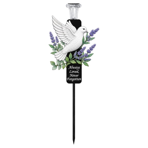 Solar Memorial Garden Stake Light Boho Bird Butterfly Dove Hummingbird Garden Lamp Ornament Light Up Yard Art Sympathy Grave Decoration For Lawn Cemetery Courtyard