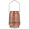 thumbnail image 1 of Solar Metal Lantern Outdoor Hanging Tabletop Decorative Light with Handle Cutout Pattern Cylinder Design for Garden Patio, 1 of 6