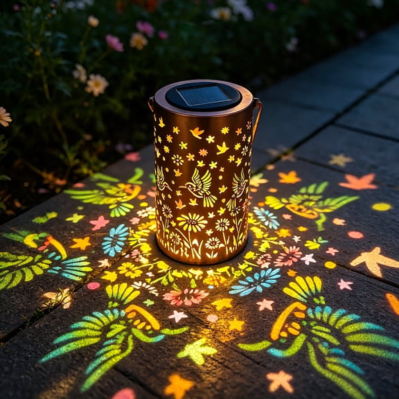 Yinghao Outdoor Solar Lanterns Hummingbird Pattern Hanging Decorative Colored Lighting, No Electrician Wire, Waterproof Metal Material, Gift for Mom
