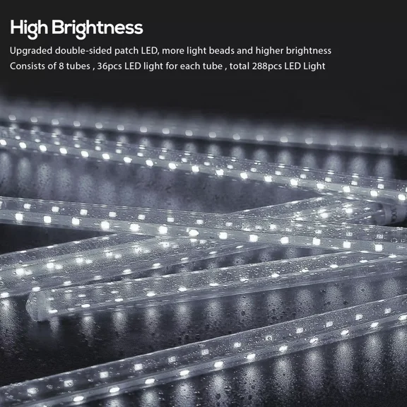 Solar Meteor Rain Lights Fairy Tree Led String Light Outdoor Xmas Party Decor