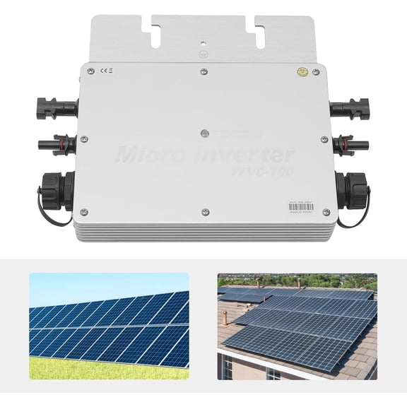 Solar Micro Inverter 700W, 700W Solar Grid Tie Micro Inverter, Grid Tie MPPT Pure Sine Wave DC to Waterproof Waterproof IP65 MPPT DC22-50V PV Input AC80-160V Output 650W 6.36A