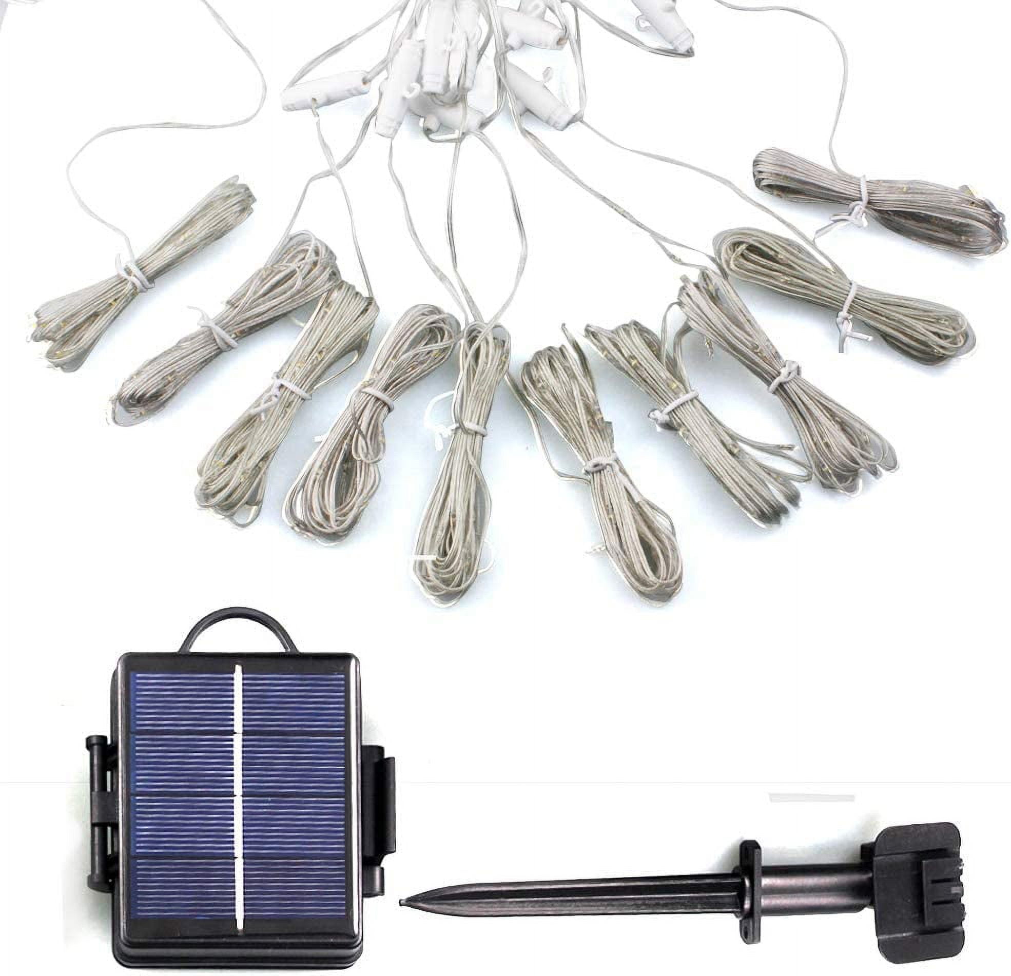 Solar Mini Canopy Fairy Lights Patio String Umbrella Lights, 8Ribs
