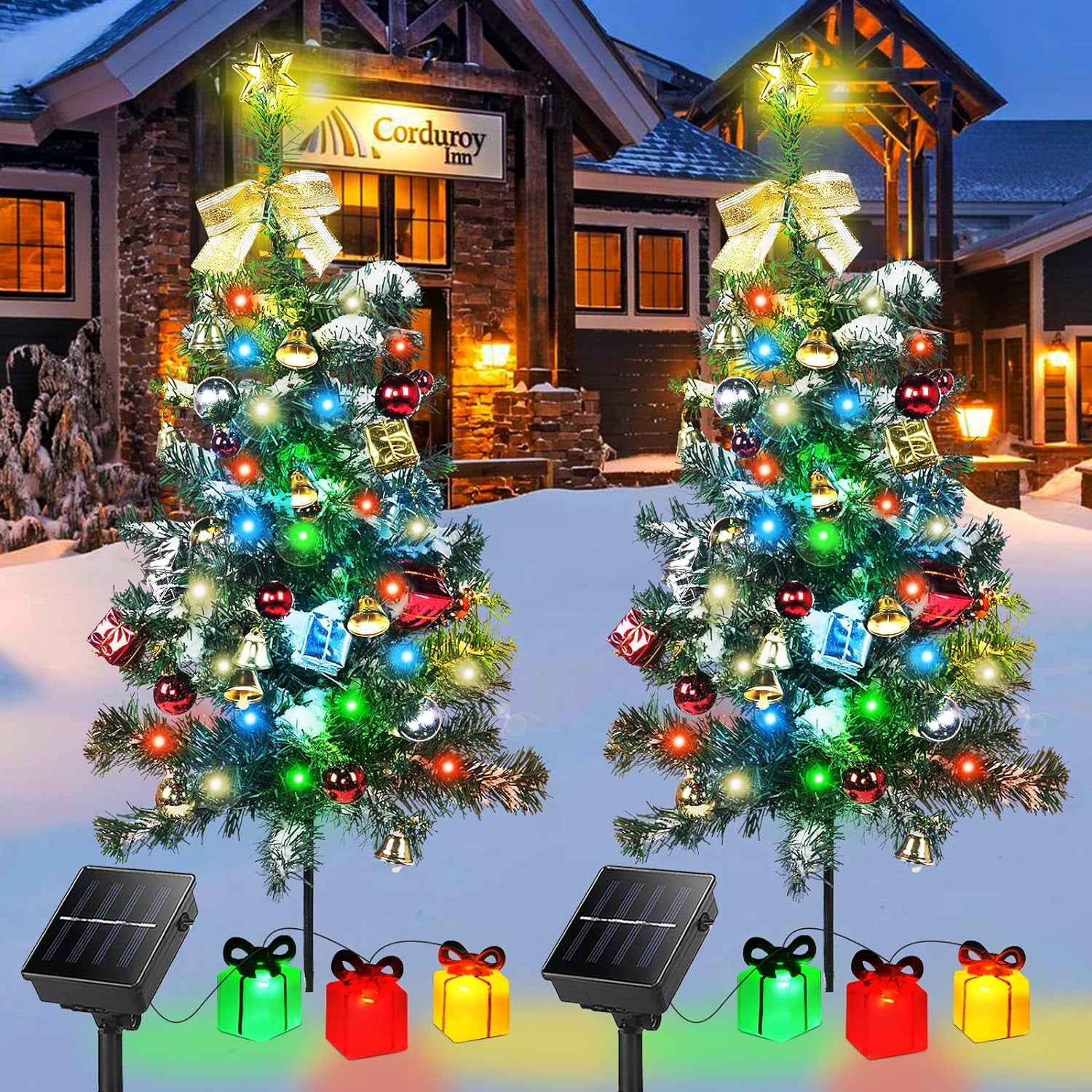 Solar Mini Christmas Tree Light Outdoor Decoration 30 Inch Solar Tree