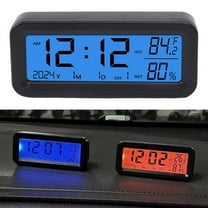 Solar Mini Digital Car Clock For Car Dashboard Display Date Temperature Humidity Automotive Digital Clock With Backlight