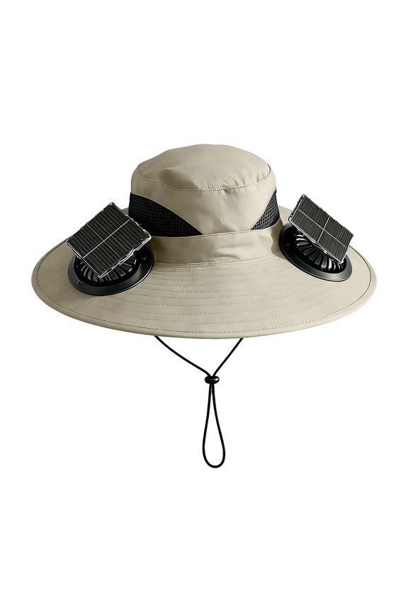 Solar Mist Fan Wide Brim Hat, Summer Cooling Solar Powered Fan Hats, Bulk Bucket Sun Fishing Hats for Outdoor Fishing Travel