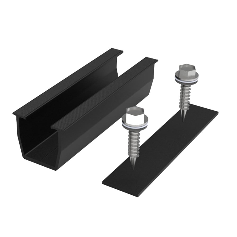Solar Module Bracket Solar Mounting system PV Mounting rail Black 20CM ...