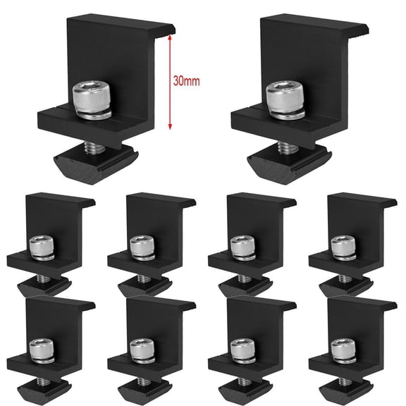 Solar Module Mounting End Clamp Center Clamp Adjustable Black 30Mm/35Mm 10Pcs 30Mm End Clamp Smile Home