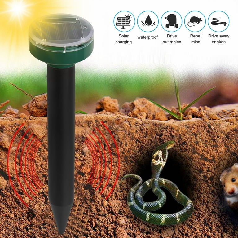 Mole Repellent for Lawns, Sonic Mole Repellent Solar Powered