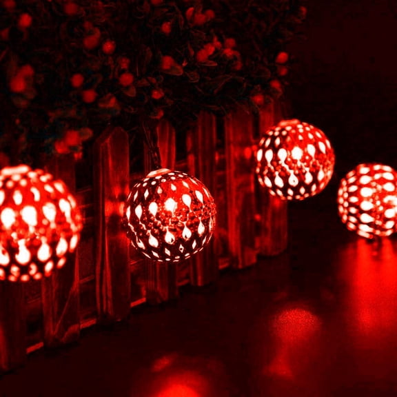 Solar Morocco Light Ball, 5m 20LED 8 Modes Globe Fairy String Lights Moroccan Decorative Lights for Tree Patio Yard Wedding Party Indoor Outside