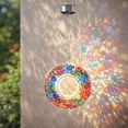 thumbnail image 1 of Solar Mosaic Fly Through Bird Feeder Outdoor Garden Light LED Patio Round Glass with Mosaic Design Hanging Fly-Through Bird Feeder - 9" - Red, 1 of 9