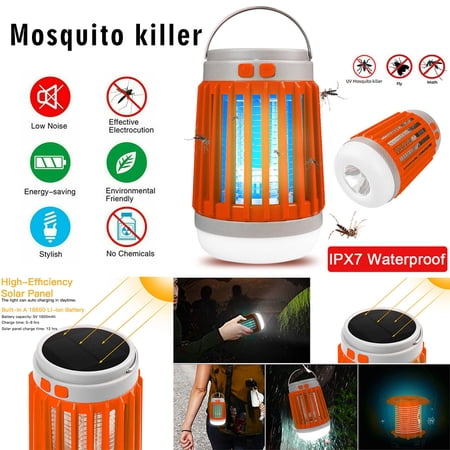 Solar Mosquito Killer,Bug Bulb 3 in 1 Camping Lantern by Boundery - Electric Bug Zapper Light Bulb ,Portable Waterproof ,Mosquito, Gnat, Fly Killer