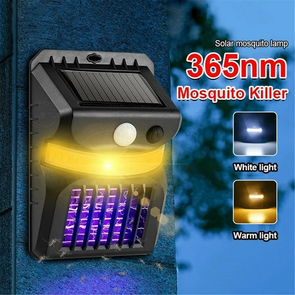 Solar Mosquito Zapper & Outdoor Light - Electric Bug Trap,Solar-Powered Fly with Motion Sensor,Waterproof & Cordless