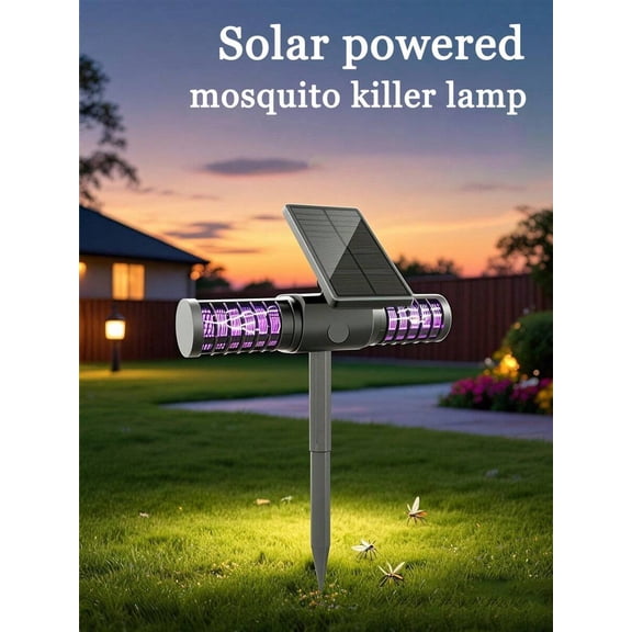 Solar Mosquito Zapper Outdoor, Wireless Bug Zapper and Insect Trap, Waterproof Rechargeable Mosquito Killer Lamp, Decorative Lantern for Patio, Garden, & Yard