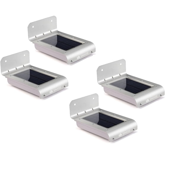 Solar Motion Light 16 LEDs Auto On/Off Security Wireless for Outdoor Garden Wall Fence Step Driveway Stairs Gutter Yard Patio Pool lights(White Light, 4-Pack)
