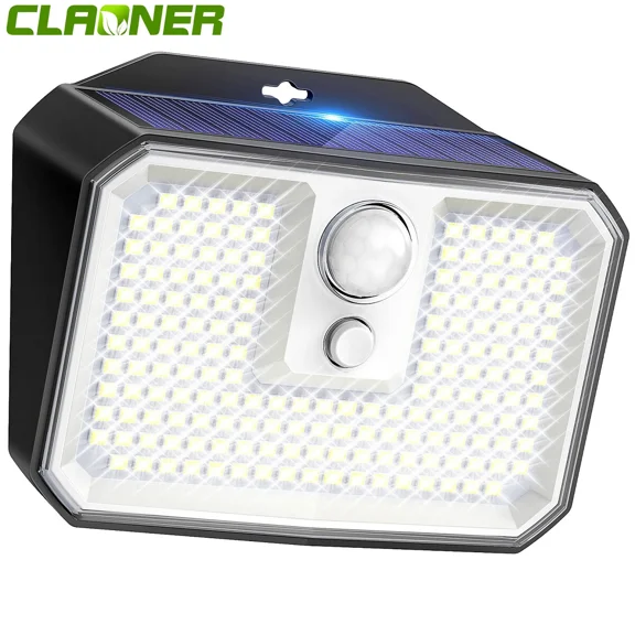 Claoner Solar Motion Sensor Security Light Outdoor, IP65 Waterproof, 270 Degree Lighting, 3000 Lumen LED, 1 Pack