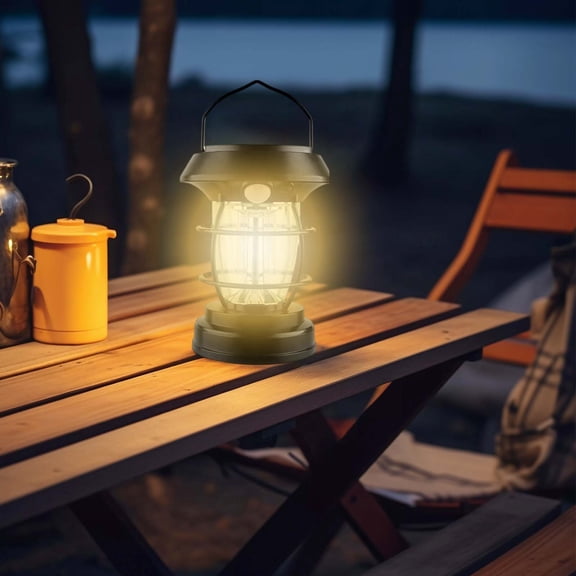Solar Motion Sensor Light for Camping Outdoor Portable Hanging Lantern with Auto On/Off Detection Water Resistant Design for Tent Garden Patio Emergency Lighting and Ambient Illumination
